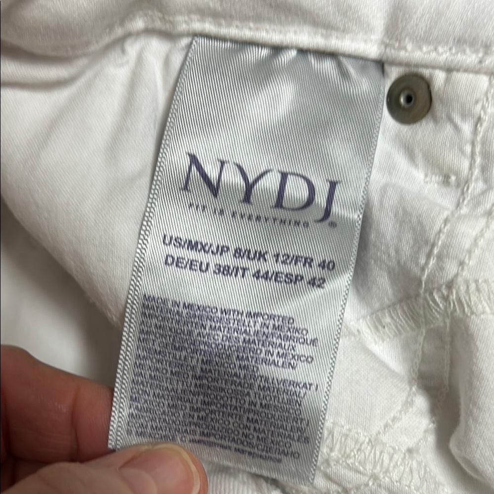 NYDJ Sheri Slim White Straight Leg Denim Jeans Size 8 - Picture 4 of 6